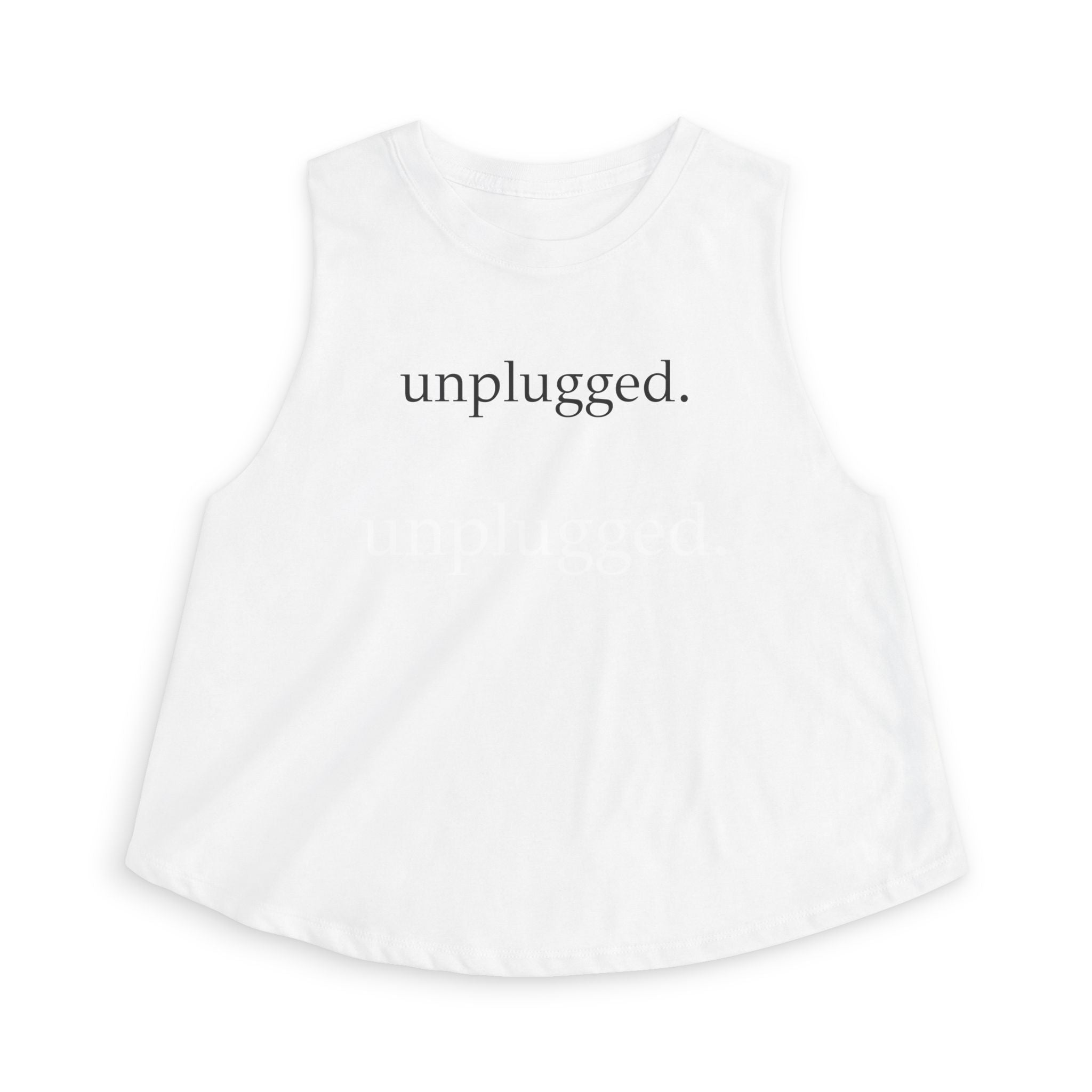 unplugged running Crop Tank