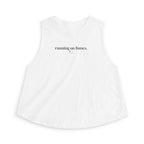 running on fumes Crop Tank