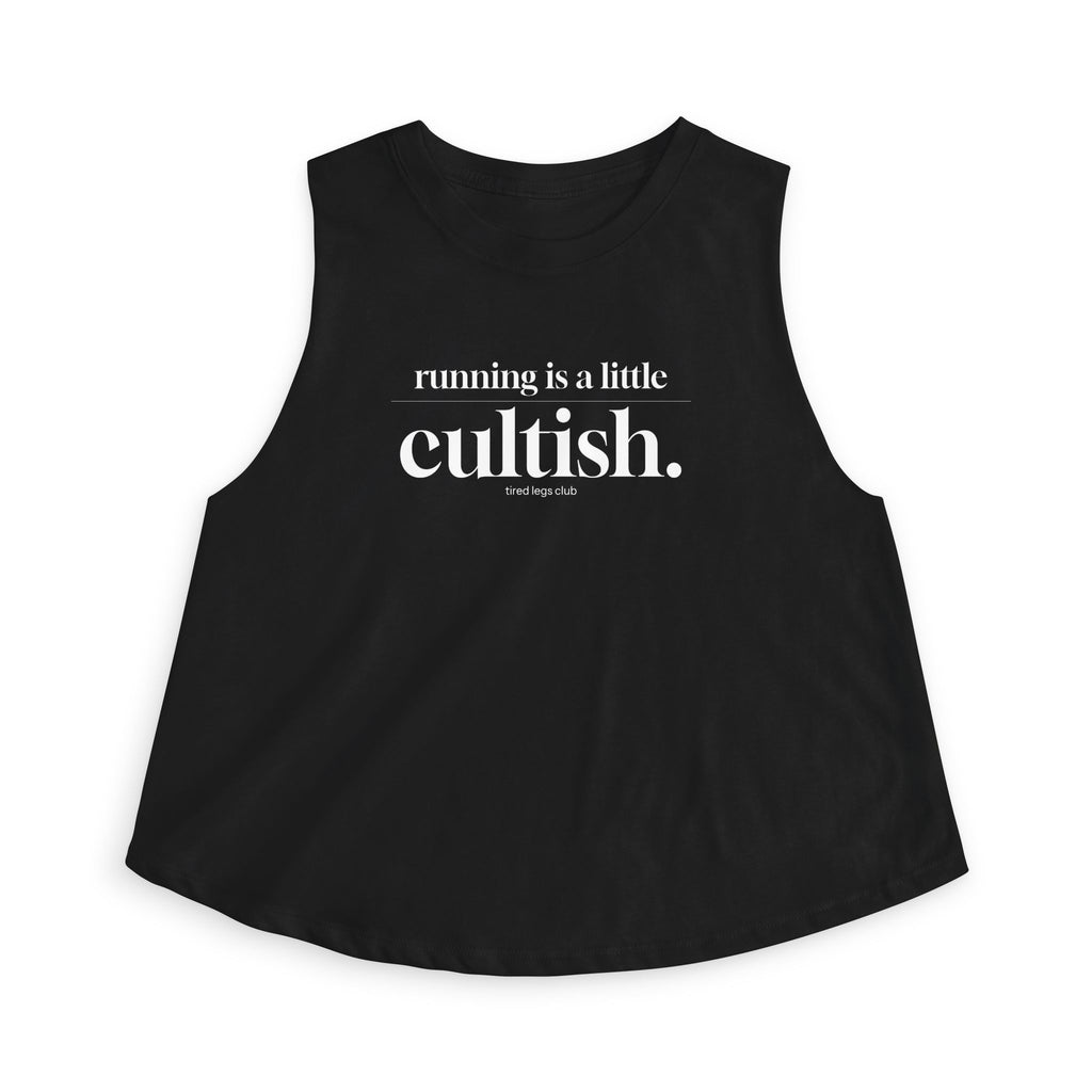 running is cultish Crop Tank