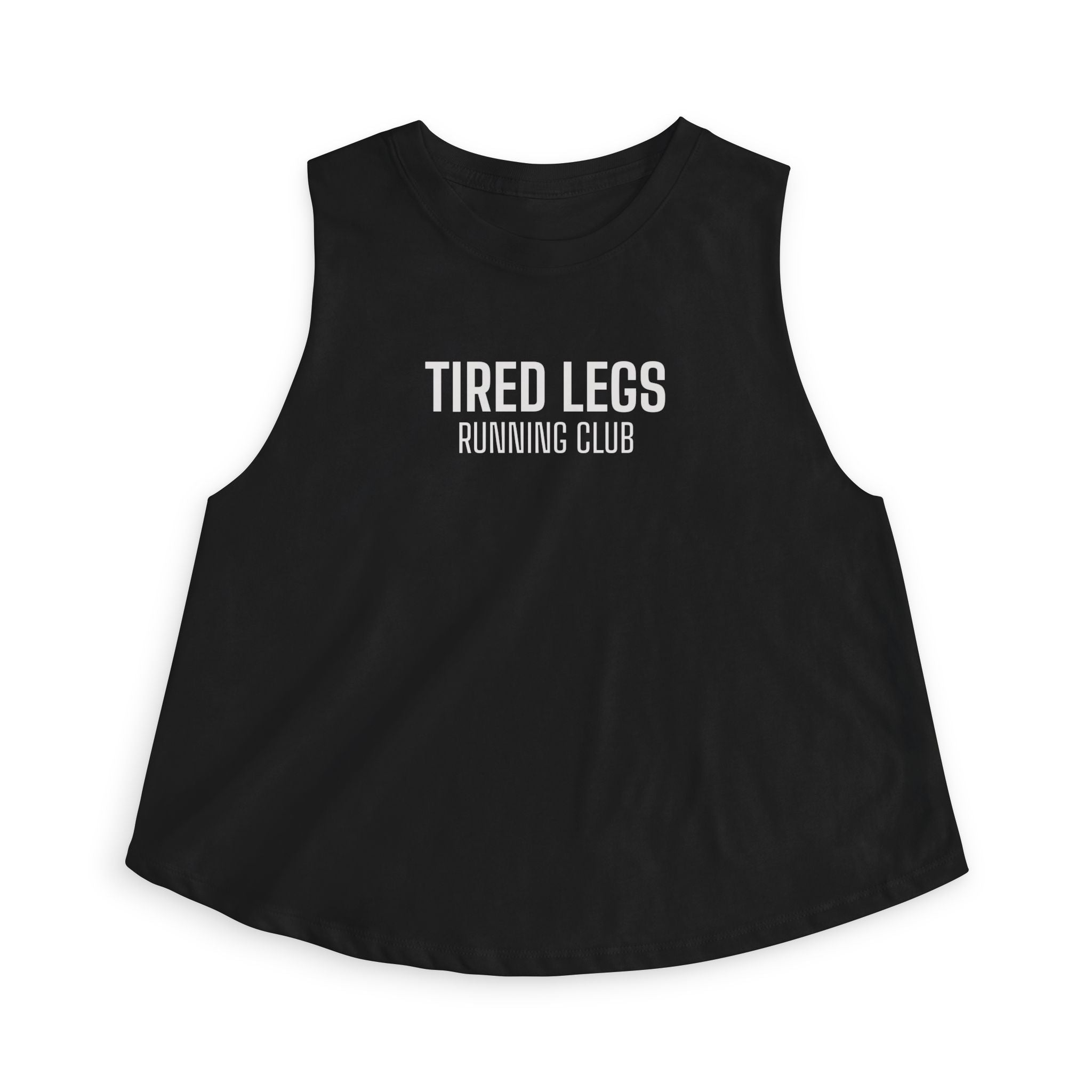 tired legs running club Crop Tank
