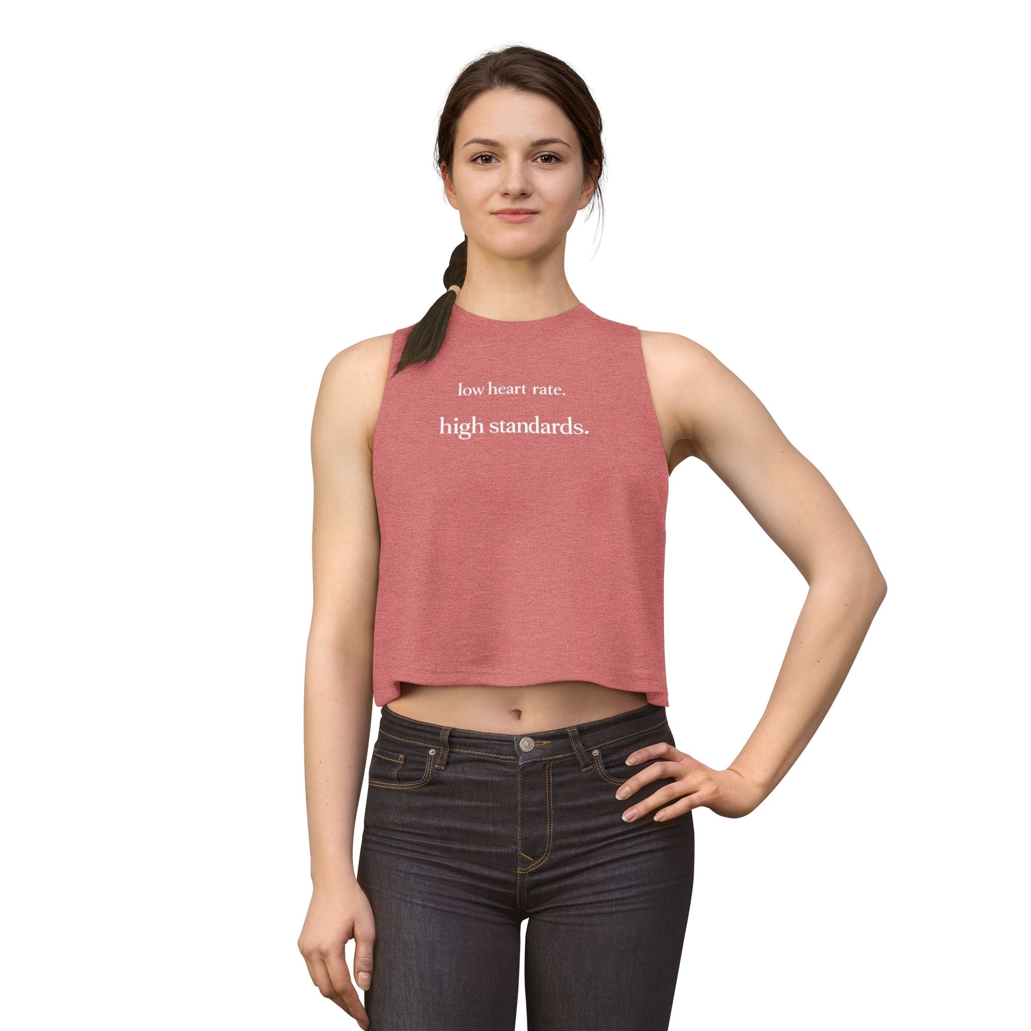 low heart rate high standards Crop Tank