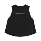 running on fumes Crop Tank