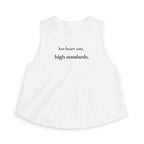 low heart rate high standards Crop Tank
