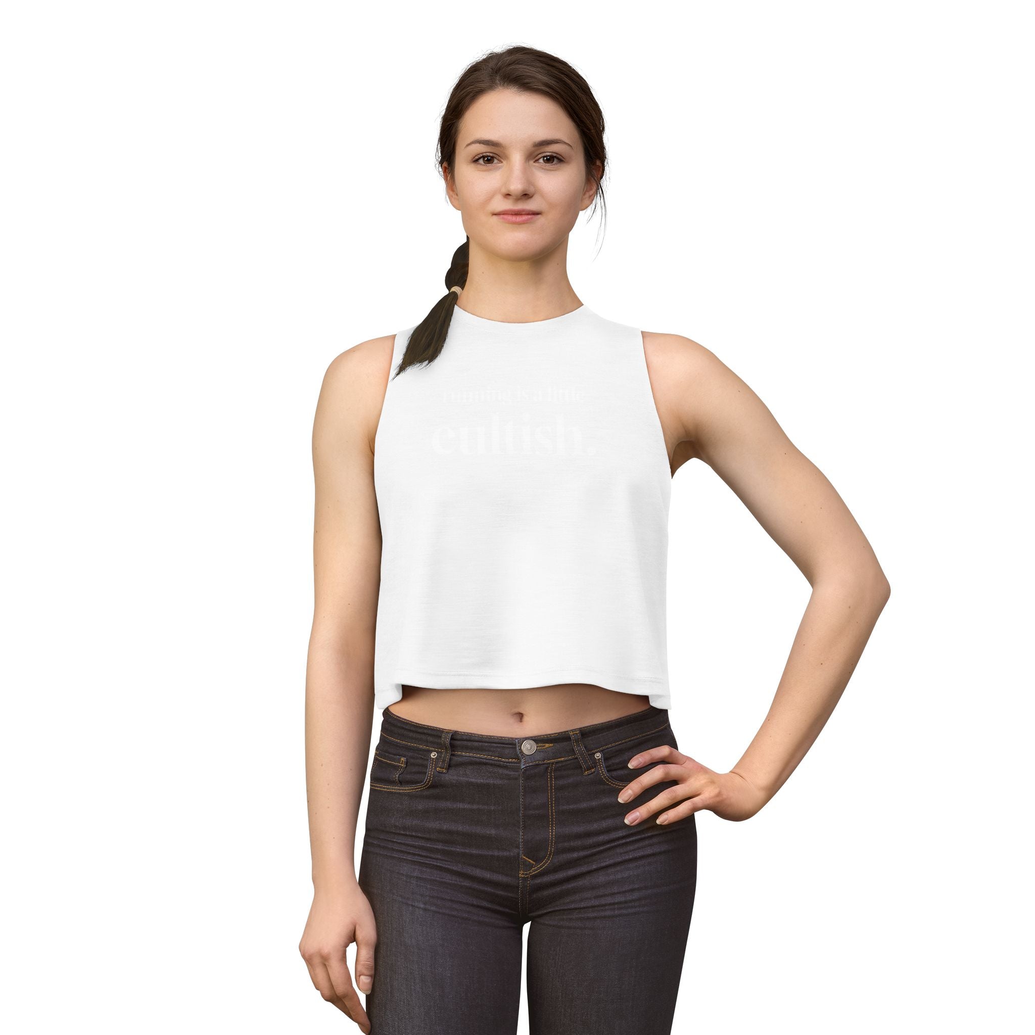 running is cultish Crop Tank