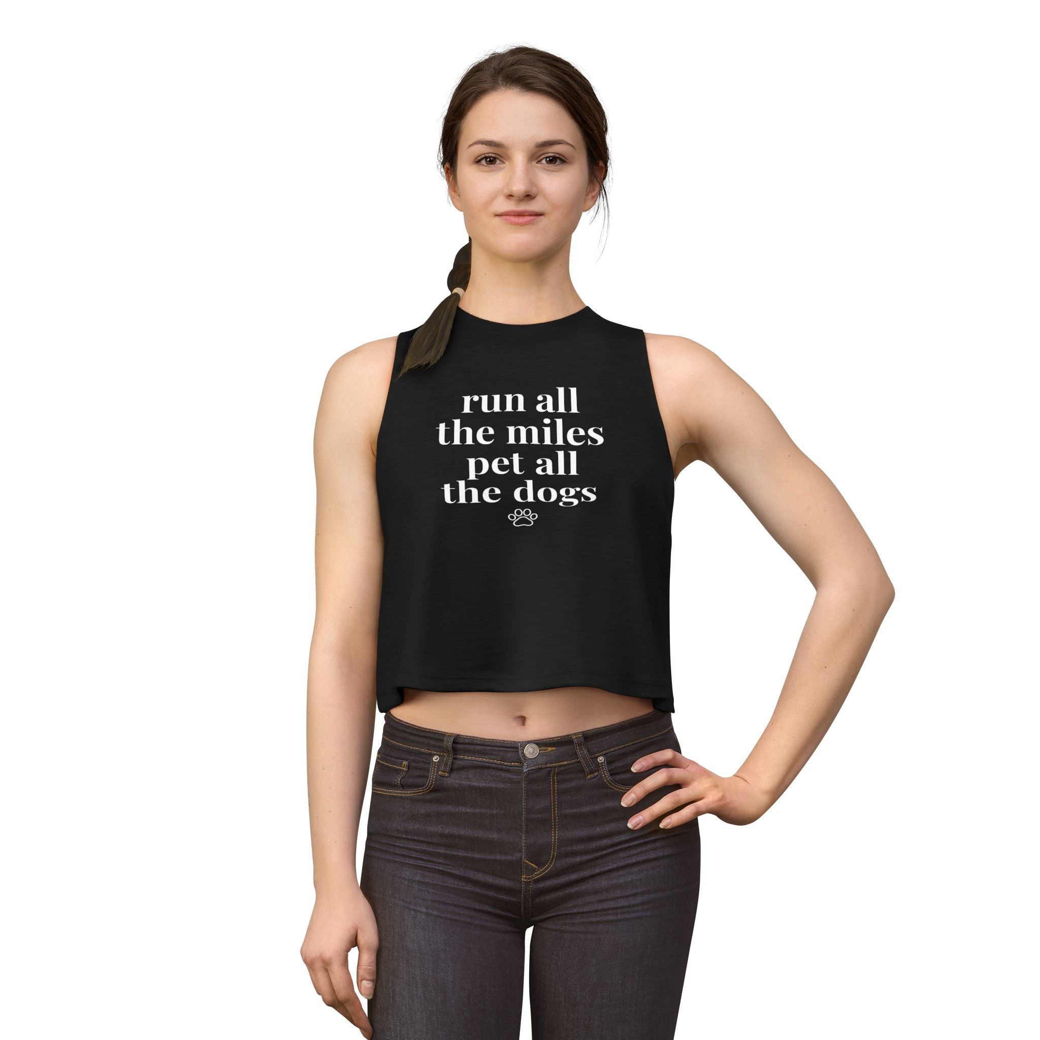 run all the miles Crop Tank