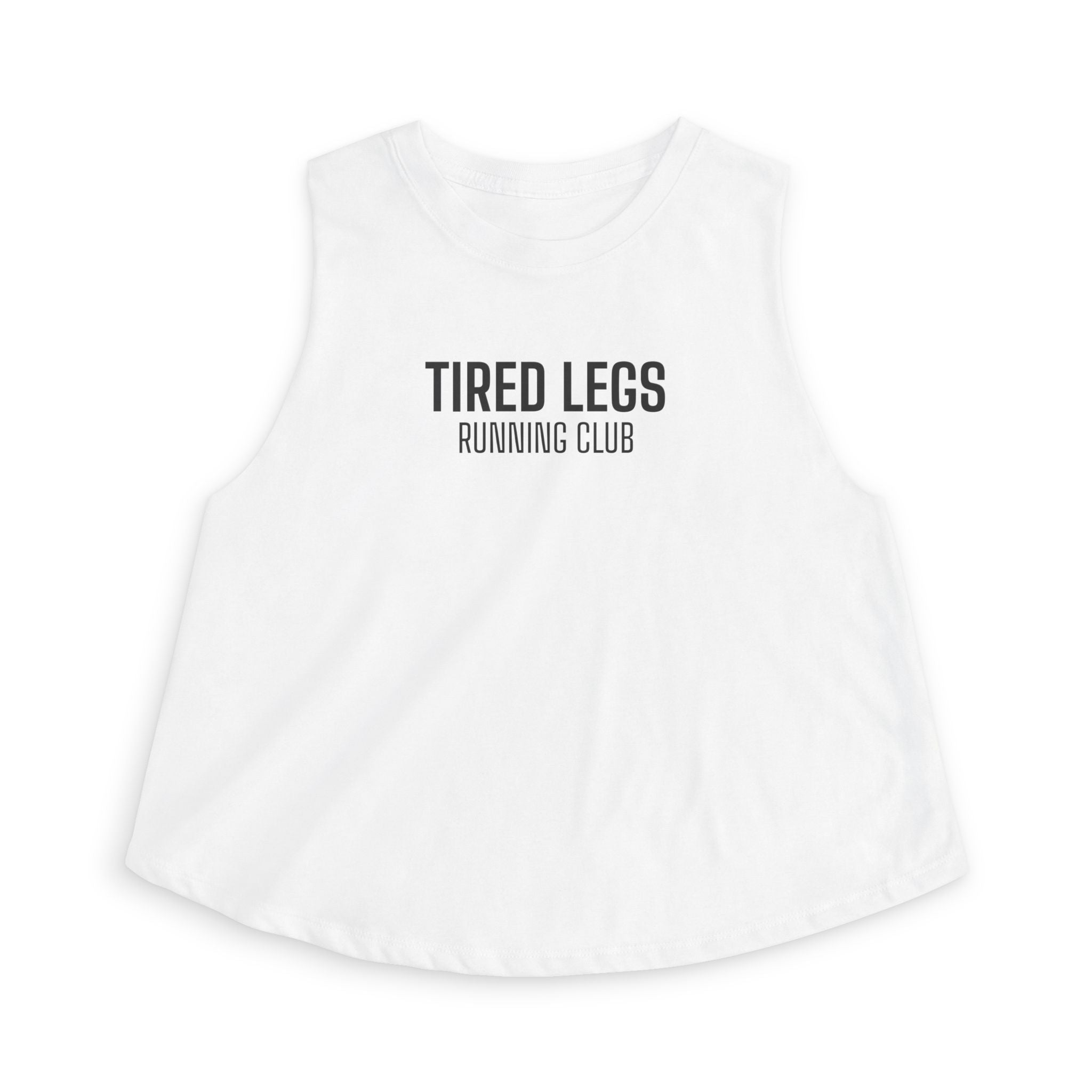 tired legs running club Crop Tank