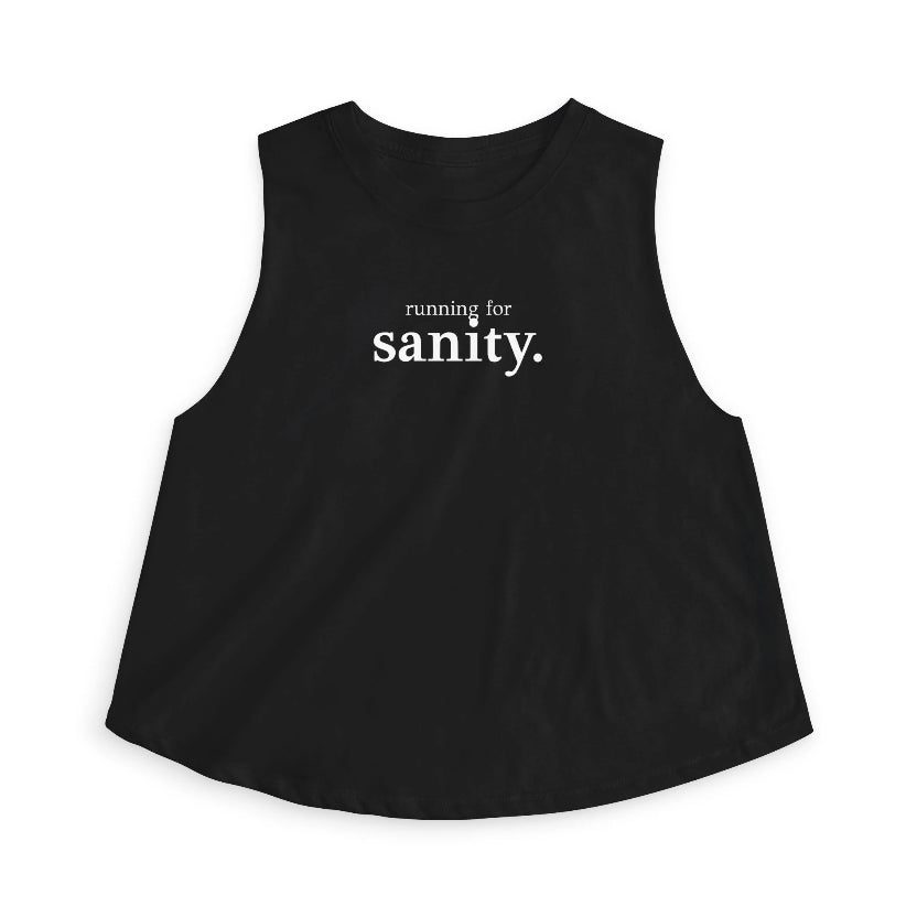running for sanity Crop Tank