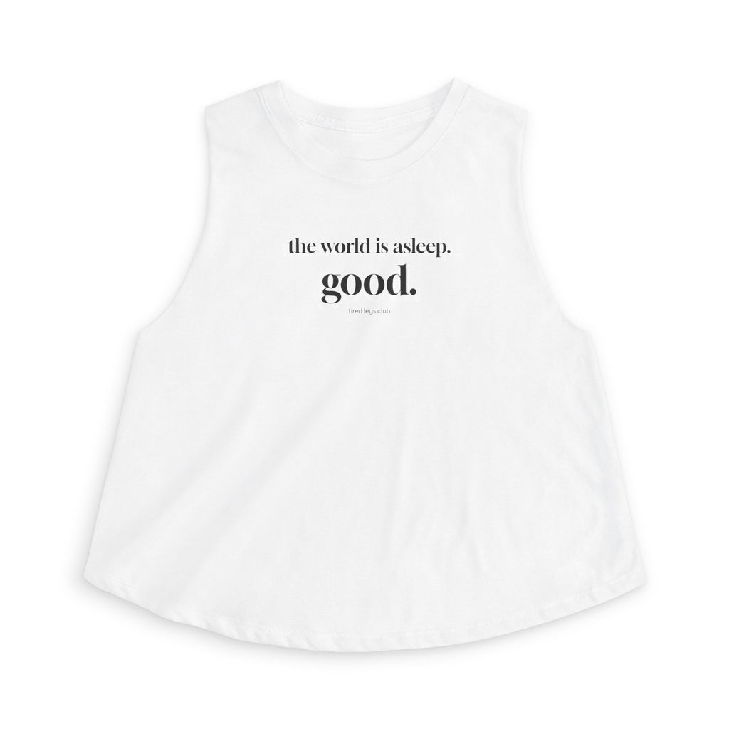 world is asleep Crop Tank
