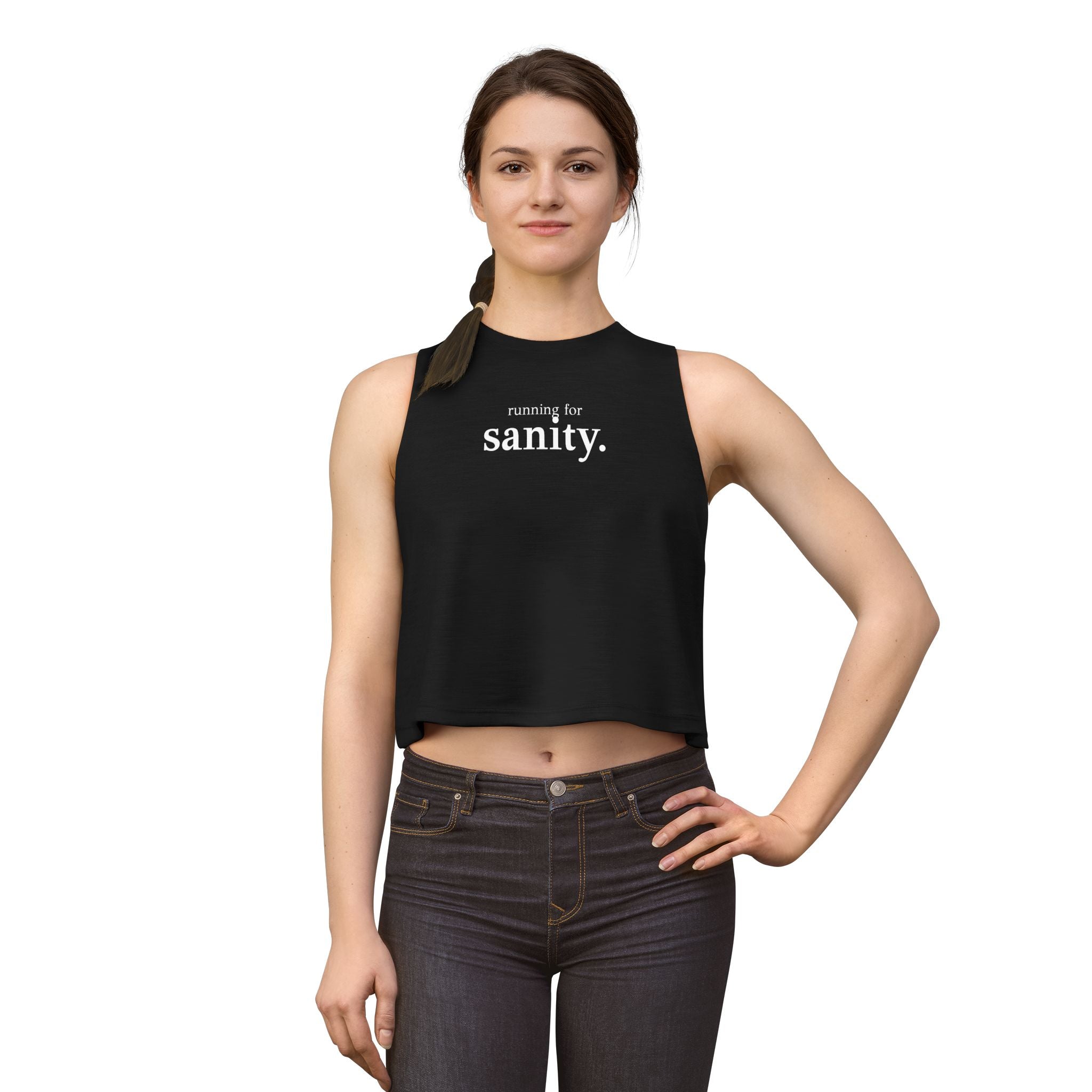 running for sanity Crop Tank