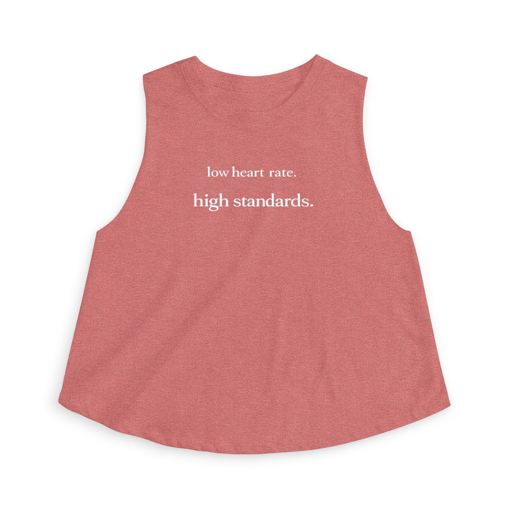low heart rate high standards Crop Tank