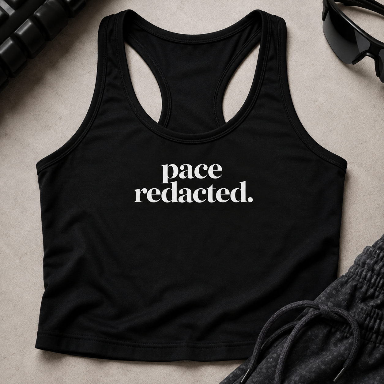pace redacted. Racerback Crop Tank