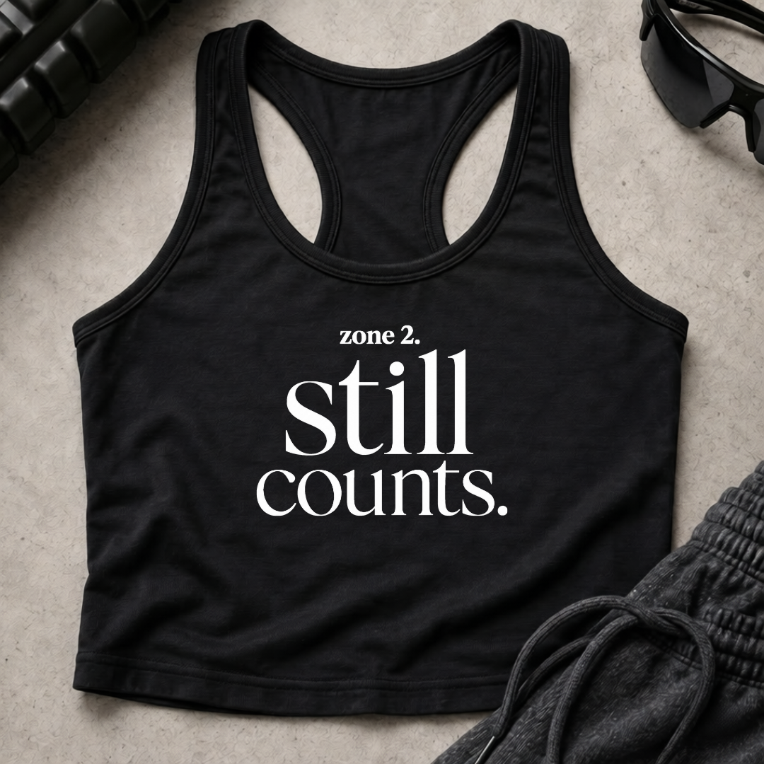 zone 2 still counts. Racerback Crop Tank