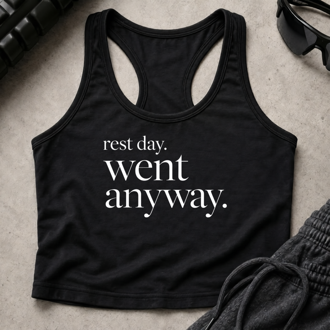 rest day went anyway. Racerback Crop Tank